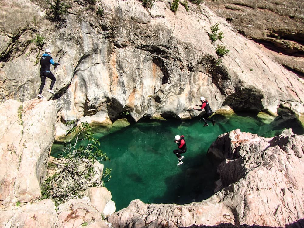 la piscinetta canyoning en Sierra de Guara