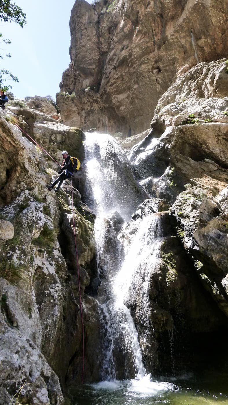 canyon de Binareix à Mallorca, rappel