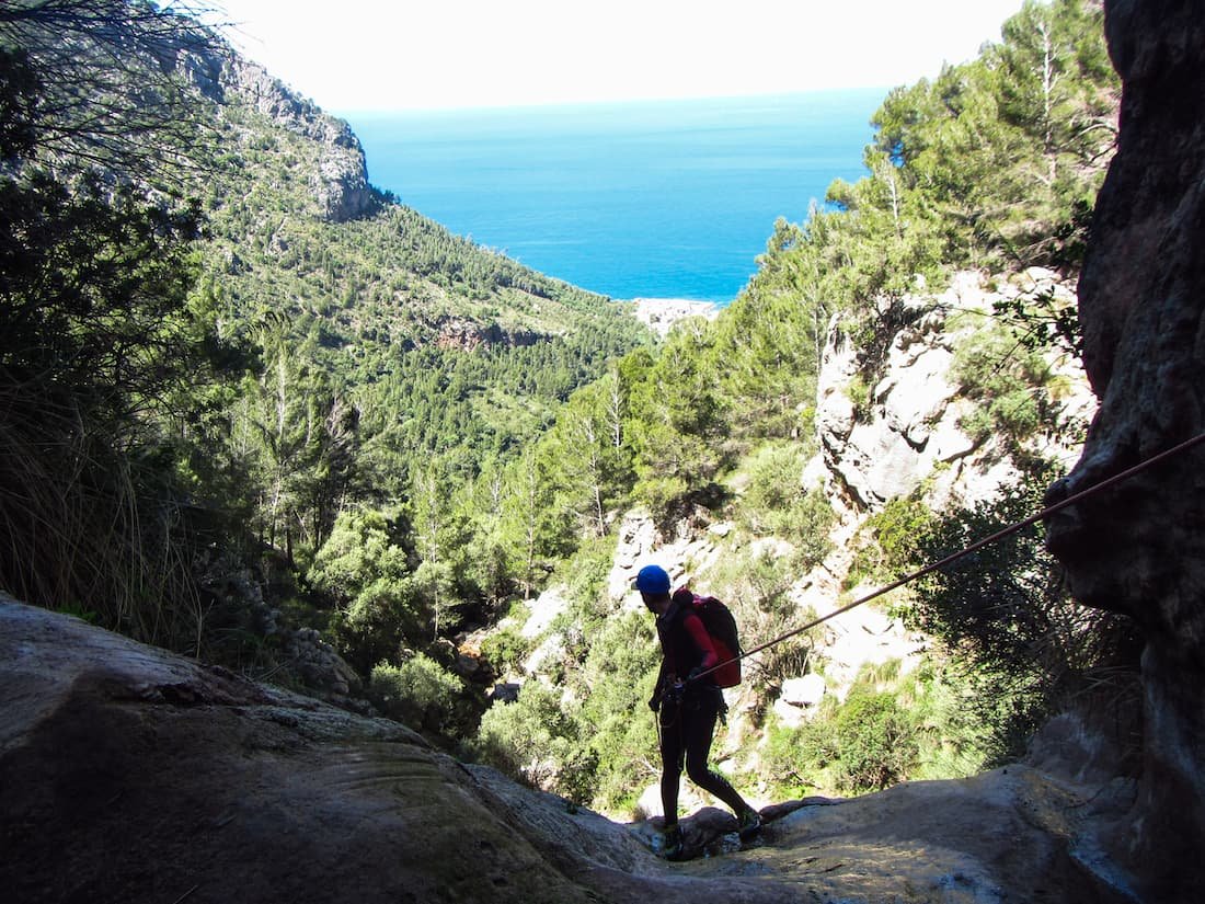 Canyoning à Majorque avec vue sur la mer